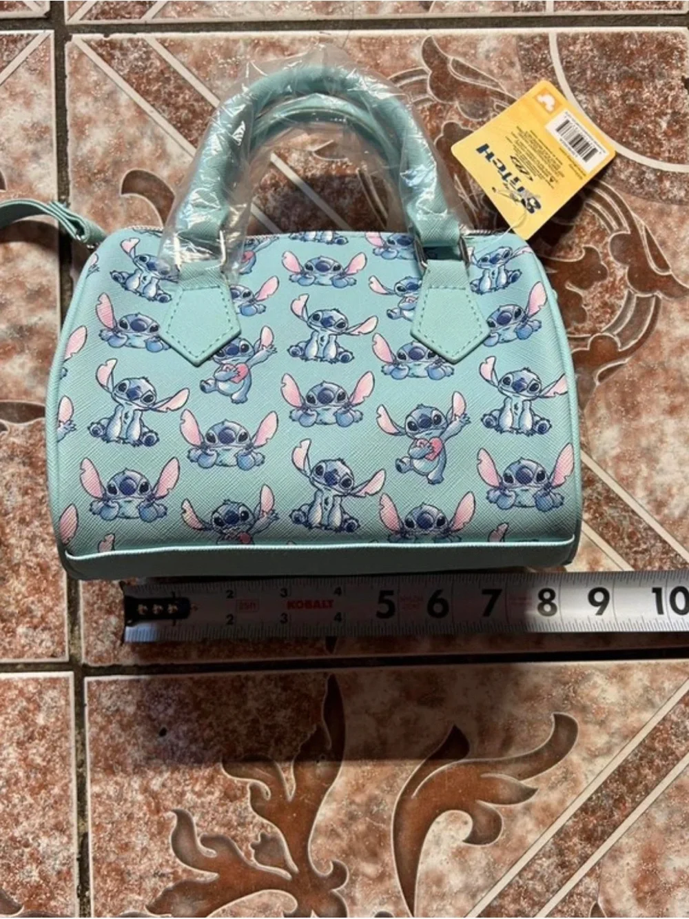 Disney Light Blue Stitch Pattern Kids Mini Handbag with wallet